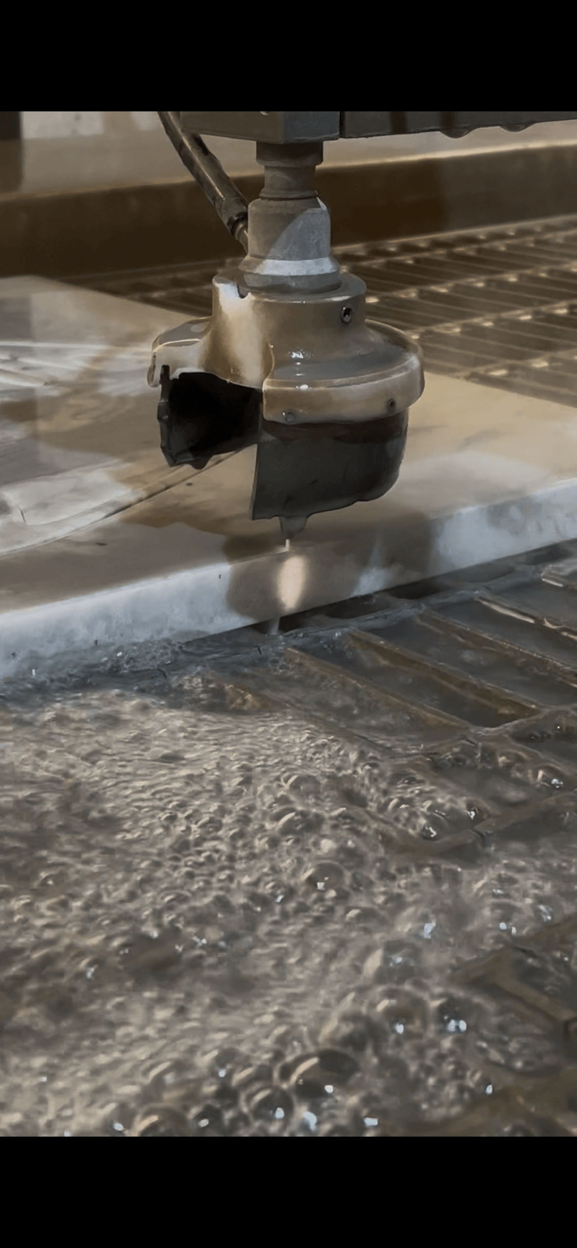 Water jet cutting work