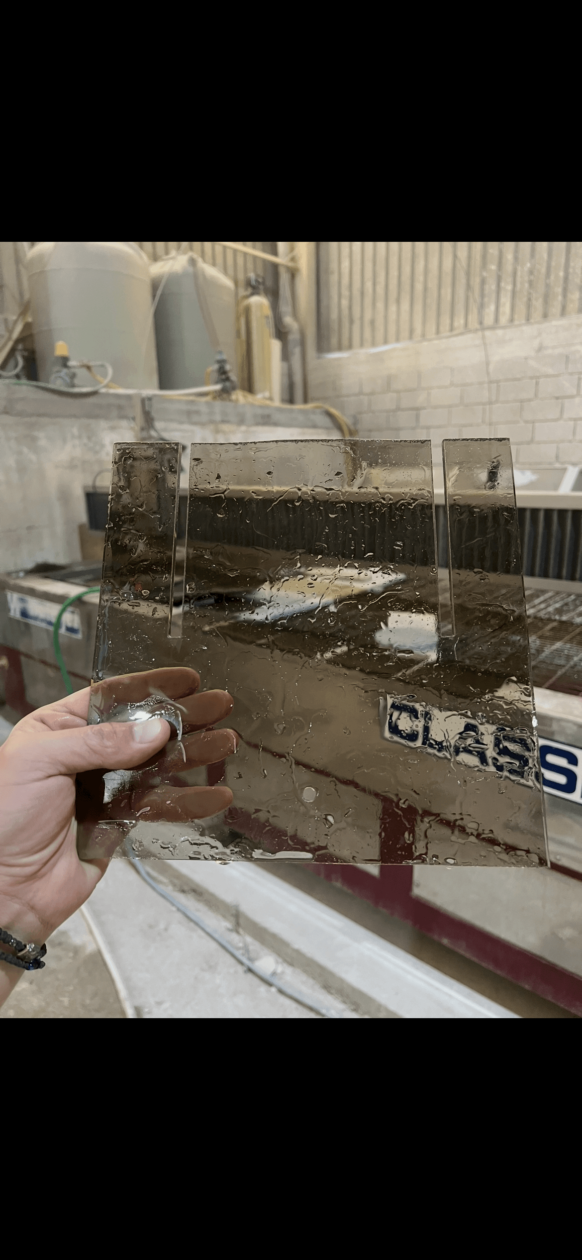 Water jet cutting work